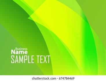 Green abstract template for card or banner. Metal Background with waves and reflections. Business background, silver, illustration. Illustration of abstract background with a metallic element