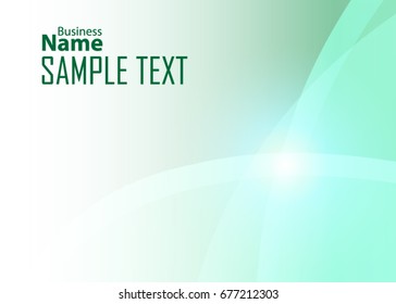 Green abstract template for card or banner. Metal Background with waves and reflections. Business background, silver, illustration. Illustration of abstract background with a metallic element