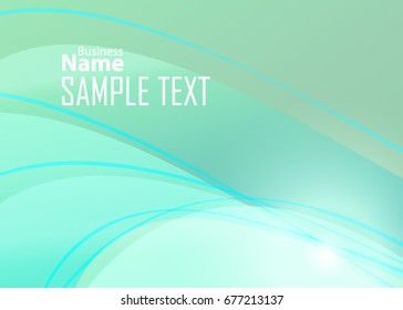 Green abstract template for card or banner. Metal Background with waves and reflections. Business background, silver, illustration. Illustration of abstract background with a metallic element