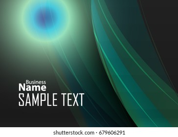 Green abstract template for card or banner. Abstract background