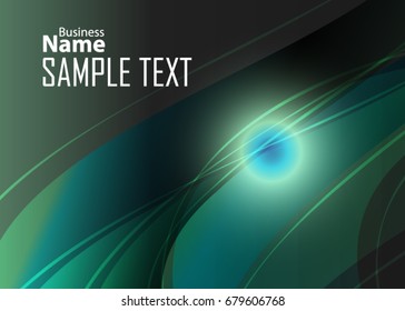 Green abstract template for card or banner. Abstract background