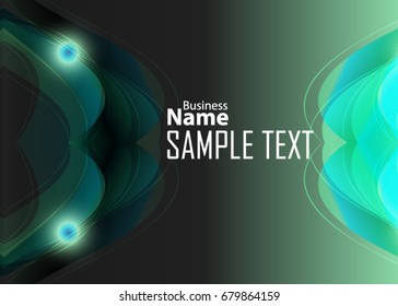 Green abstract template for card or banner. Abstract background