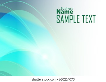 Green abstract template for card or banner. Metal Background with waves and reflections. Business background, silver, illustration. Illustration of abstract background with a metallic element