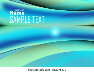 Green abstract template for card or banner. Metal Background with waves and reflections. Business background, silver, illustration. Illustration of abstract background with a metallic element