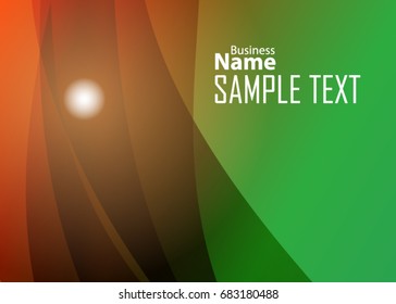 Green abstract template for card or banner. Metal Background with waves and reflections. Business background, silver, illustration. Illustration of abstract background with a metallic element