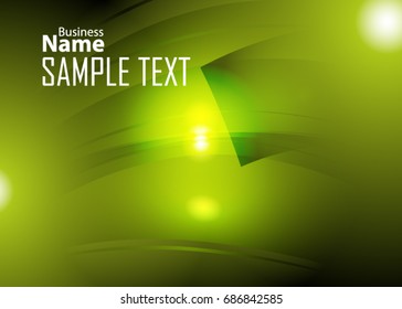 Green abstract template for card or banner. Metal Background with waves and reflections. Business background, silver, illustration. Illustration of abstract background with a metallic element