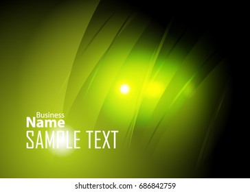 Green abstract template for card or banner. Metal Background with waves and reflections. Business background, silver, illustration. Illustration of abstract background with a metallic element