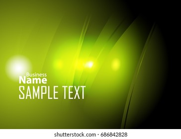 Green abstract template for card or banner. Metal Background with waves and reflections. Business background, silver, illustration. Illustration of abstract background with a metallic element