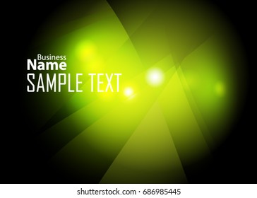 Green abstract template for card or banner. Metal Background with waves and reflections. Business background, silver, illustration. Illustration of abstract background with a metallic element