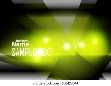 Green abstract template for card or banner. Metal Background with waves and reflections. Business background, silver, illustration. Illustration of abstract background with a metallic element