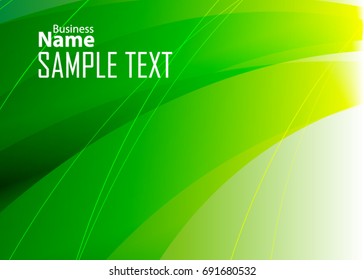 Green abstract template for card or banner. Metal Background with waves and reflections. Business background, silver, illustration. Illustration of abstract background with a metallic element