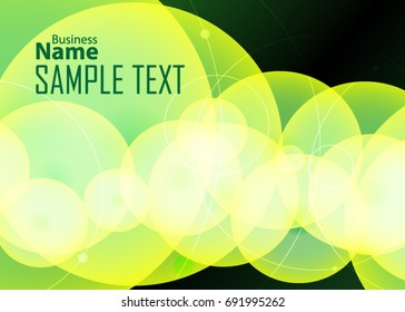Green abstract template for card or banner. Metal Background with waves and reflections. Business background, silver, illustration. Illustration of abstract background with a metallic element
