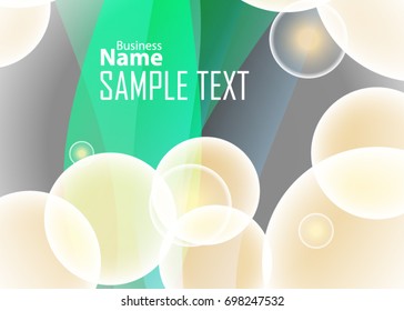 Green abstract template for card or banner. Metal Background with waves and reflections. Business background, silver, illustration. Illustration of abstract background with a metallic element