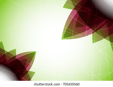 Green abstract template for card or banner. Metal Background with waves and reflections. Business background, silver, illustration. Illustration of abstract background with a metallic element