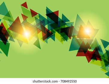 Green abstract template for card or banner. Metal Background with waves and reflections. Business background, silver, illustration. Illustration of abstract background with a metallic element