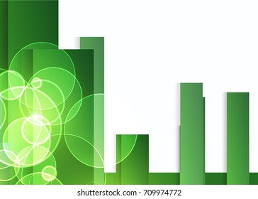 Green abstract template for card or banner. Metal Background with waves and reflections. Business background, silver, illustration. Illustration of abstract background with a metallic element