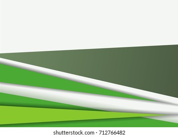 Green abstract template for card or banner. Metal Background with waves and reflections. Business background, silver, illustration. Illustration of abstract background with a metallic element