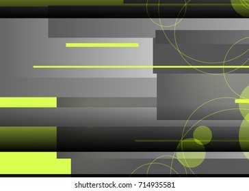 Green abstract template for card or banner. Metal Background with waves and reflections. Business background, silver, illustration. Illustration of abstract background with a metallic element