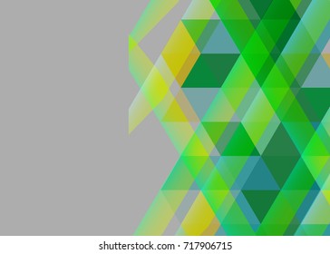 Green abstract template for card or banner. Metal Background with waves and reflections. Business background, silver, illustration. Illustration of abstract background with a metallic element