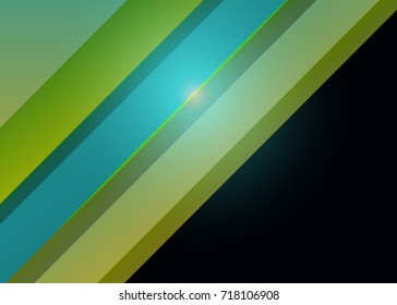 Green abstract template for card or banner. Metal Background with waves and reflections. Business background, silver, illustration. Illustration of abstract background with a metallic element