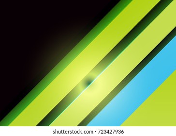 Green abstract template for card or banner. Metal Background with waves and reflections. Business background, silver, illustration. Illustration of abstract background with a metallic element