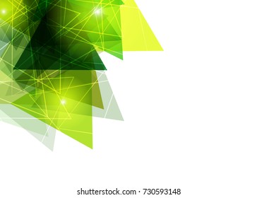 Green abstract template for card or banner. Metal Background with waves and reflections. Business background, silver, illustration. Illustration of abstract background with a metallic element