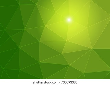 Green abstract template for card or banner. Metal Background with waves and reflections. Business background, silver, illustration. Illustration of abstract background with a metallic element
