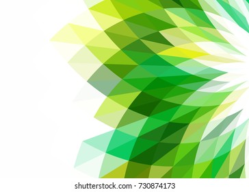 Green abstract template for card or banner. Metal Background with waves and reflections. Business background, silver, illustration. Illustration of abstract background with a metallic element