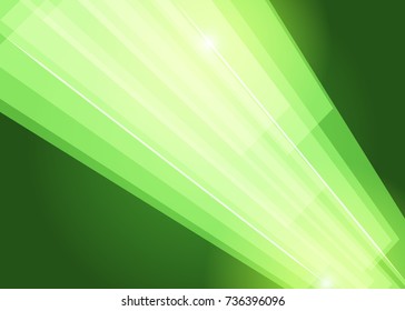 Green abstract template for card or banner. Metal Background with waves and reflections. Business background, silver, illustration. Illustration of abstract background with a metallic element