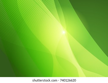 Green abstract template for card or banner. Metal Background with waves and reflections. Business background, silver, illustration. Illustration of abstract background with a metallic element