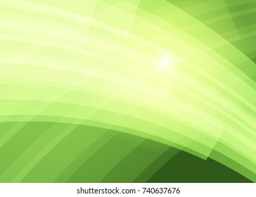 Green abstract template for card or banner. Metal Background with waves and reflections. Business background, silver, illustration. Illustration of abstract background with a metallic element