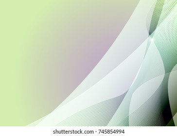 Green abstract template for card or banner. Metal Background with waves and reflections. Business background, silver, illustration. Illustration of abstract background with a metallic element