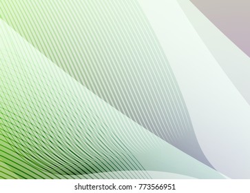 Green abstract template for card or banner. Metal Background with waves and reflections. Business background, silver, illustration. Illustration of abstract background with a metallic element