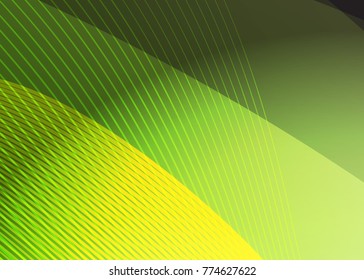 Green abstract template for card or banner. Metal Background with waves and reflections. Business background, silver, illustration. Illustration of abstract background with a metallic element