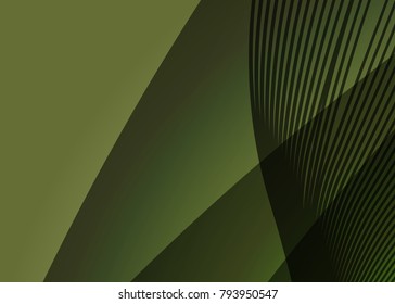 Green abstract template for card or banner. Metal Background with waves and reflections. Business background, silver, illustration. Illustration of abstract background with a metallic element