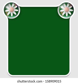 green abstract text box with flowers