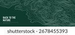 Green abstract topographic vector background with contour map lines. Minimalist modern nature design suitable for posters, travel adventure, hiking themes, stylish covers, and outdoor graphics.
