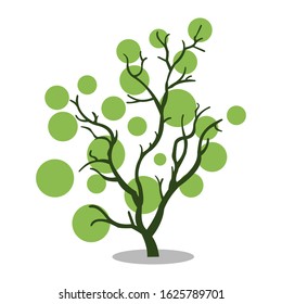 Green abstract tree for your design with a white background. Vector illustration