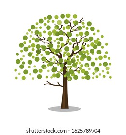Green abstract tree for your design with a white background. Vector illustration