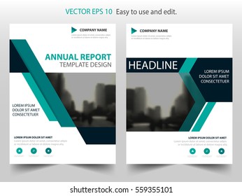 Green abstract triangle annual report Brochure design template vector. Business Flyers infographic magazine poster.Abstract layout template ,Book Cover presentation portfolio.