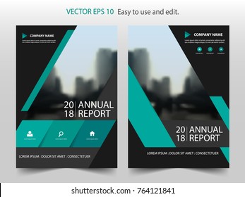 Green abstract triangle annual report Brochure design template vector. Business Flyers infographic magazine poster.Abstract layout template ,Book Cover presentation portfolio.