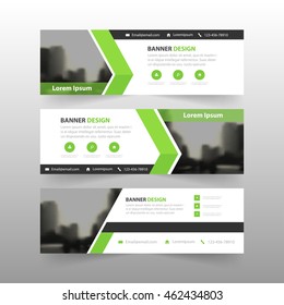 Green abstract triangle corporate business banner template, horizontal advertising business banner layout template flat design set , clean abstract cover header background for website design
