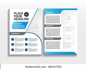 Tema de triángulo y curva abstracto verde con imagen en el vector de plantillas de diseño del folleto empresarial.