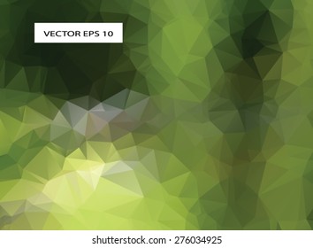  Green abstract triangle low poly  , polygonal geometric background or business template 