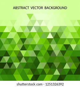 green abstract triangles layout for advertising