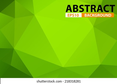 Green abstract triangular background