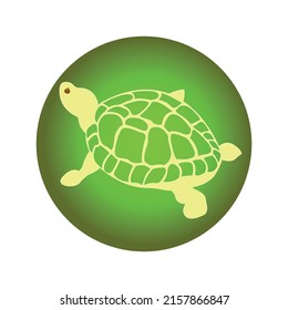 green abstract turtle logo isolated on white background	