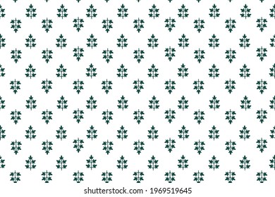 green abstract twigs on white background vector seamless pattern