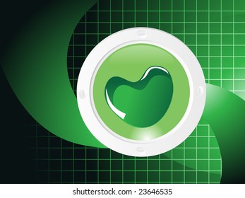 green abstract valentine shining heart banner
