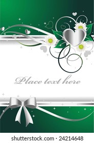Green Abstract Valentines Background
